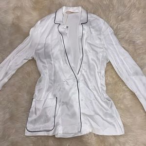 New Zara white silk blazer